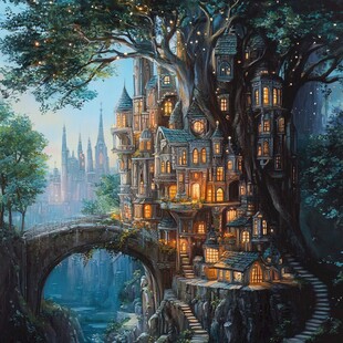 梦幻城堡插画