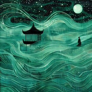 爱晚亭插画
