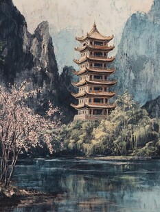 黄鹤楼油画