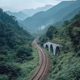 大山里的火车道