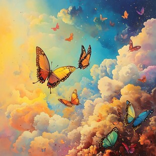 插画梦幻蝴蝶