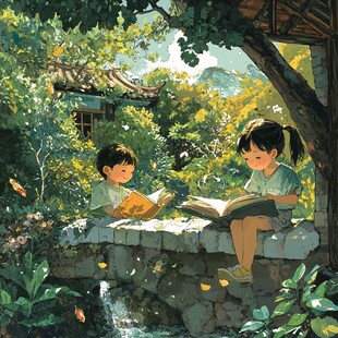 小时候场景插画