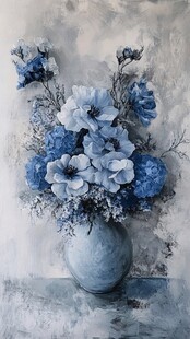 花瓶装饰花艺油画