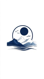 圆形山水logo