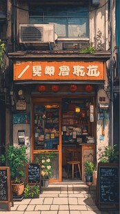 店门口插画