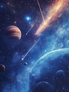 星光银河宇宙星球流星