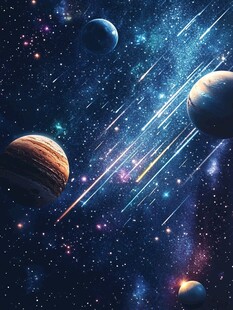 星光银河宇宙星球流星