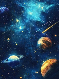 星光银河宇宙星球流星