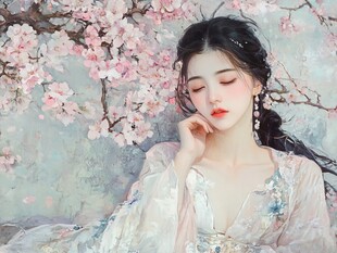 桃花美人图