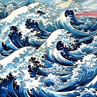 波涛海涛壁画海波海浪