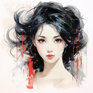 数字美女插画