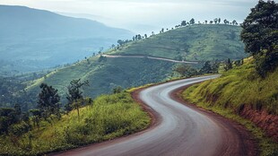 草地山道路