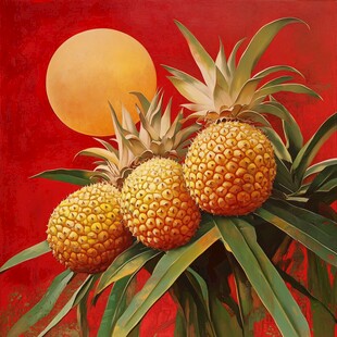 菠萝装饰画