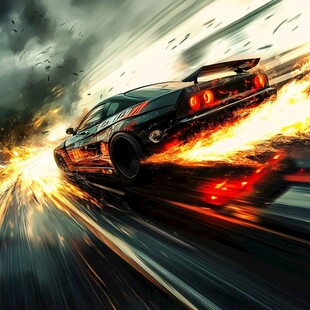 跑车线条飞驰电掣