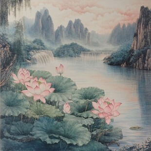 水画手绘风景画