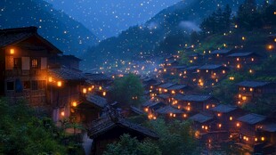 山村夜景灯光