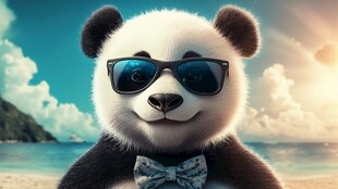 戴墨镜的熊猫
