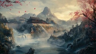 古风山水场景