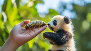 馋嘴的熊猫宝宝