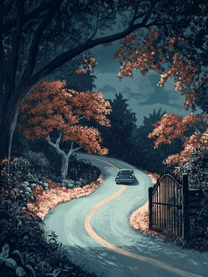 禅境秋夜极品意境插画