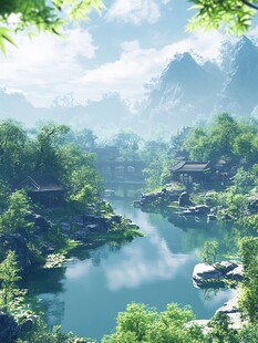 古风山水场景