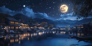 江南古镇唯美夜景