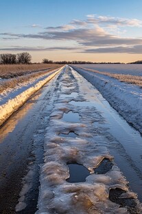 乡村小路冬季冰雪