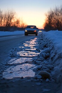 雪地车辙痕