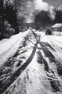 乡村小路冬季冰雪