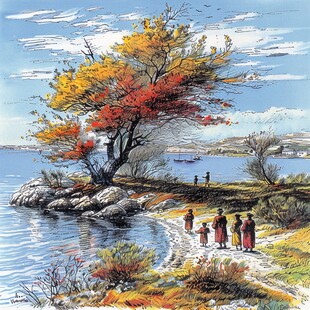 加拿大插画手绘装饰画