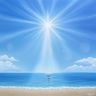 阳光灿烂大海