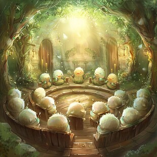 小地鼠的聚会插画