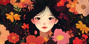 花季少女插画