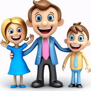 卡通家人图片