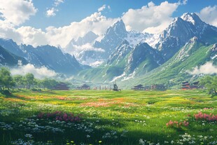 唯美花田场景