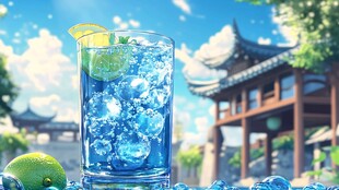 夏天冷饮舍冰水图