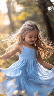 怡然自得的小女孩壁纸