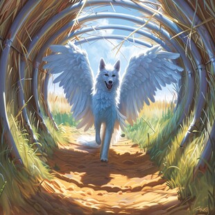 原创插画萨摩耶