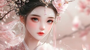 古风美女头像插画封面