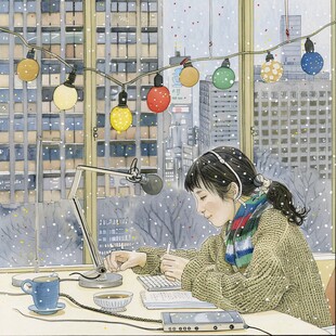 女生工作插画