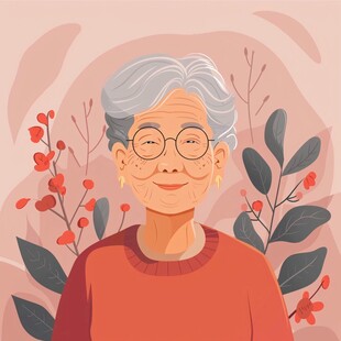 奶奶插画