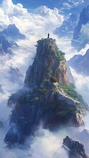 天界晓钟风景插画