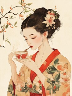 茶女插画