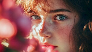 满脸雀斑的儿童