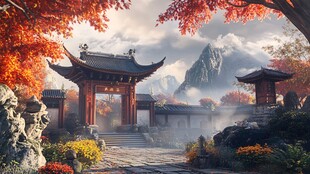 宏大寺庙场景