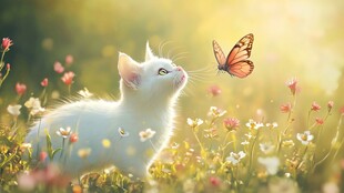 春季手绘猫咪