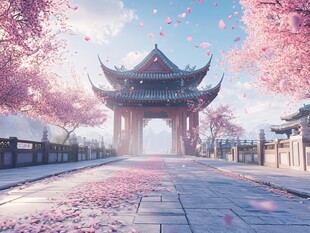 古风场景春暖花开