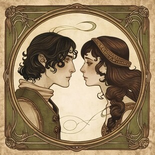 古典欧洲男孩女孩