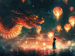 龙年横版插画
