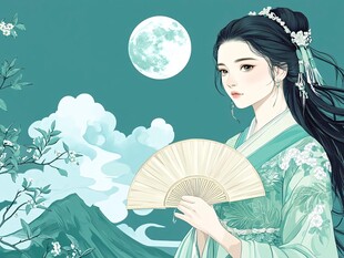 汉服美女插画